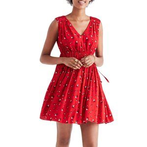 Madewell Magnolia Tie Back Dress Red